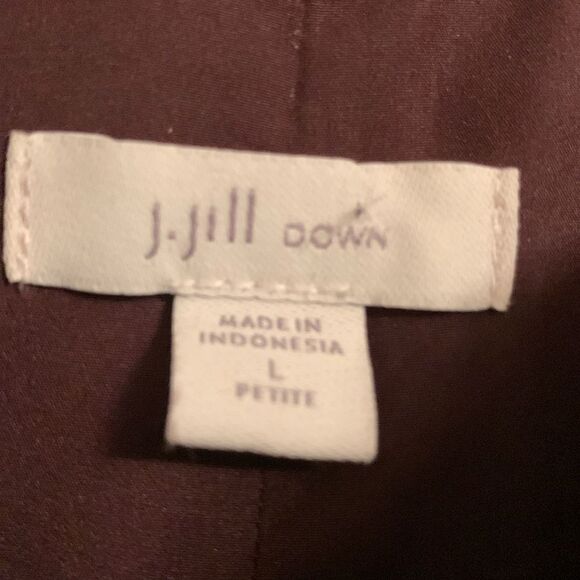 J. Jill Deep Red Puffer Outdoor Duck Down Full Zip Poco Women’s Vest Size L - Picture 9 of 11